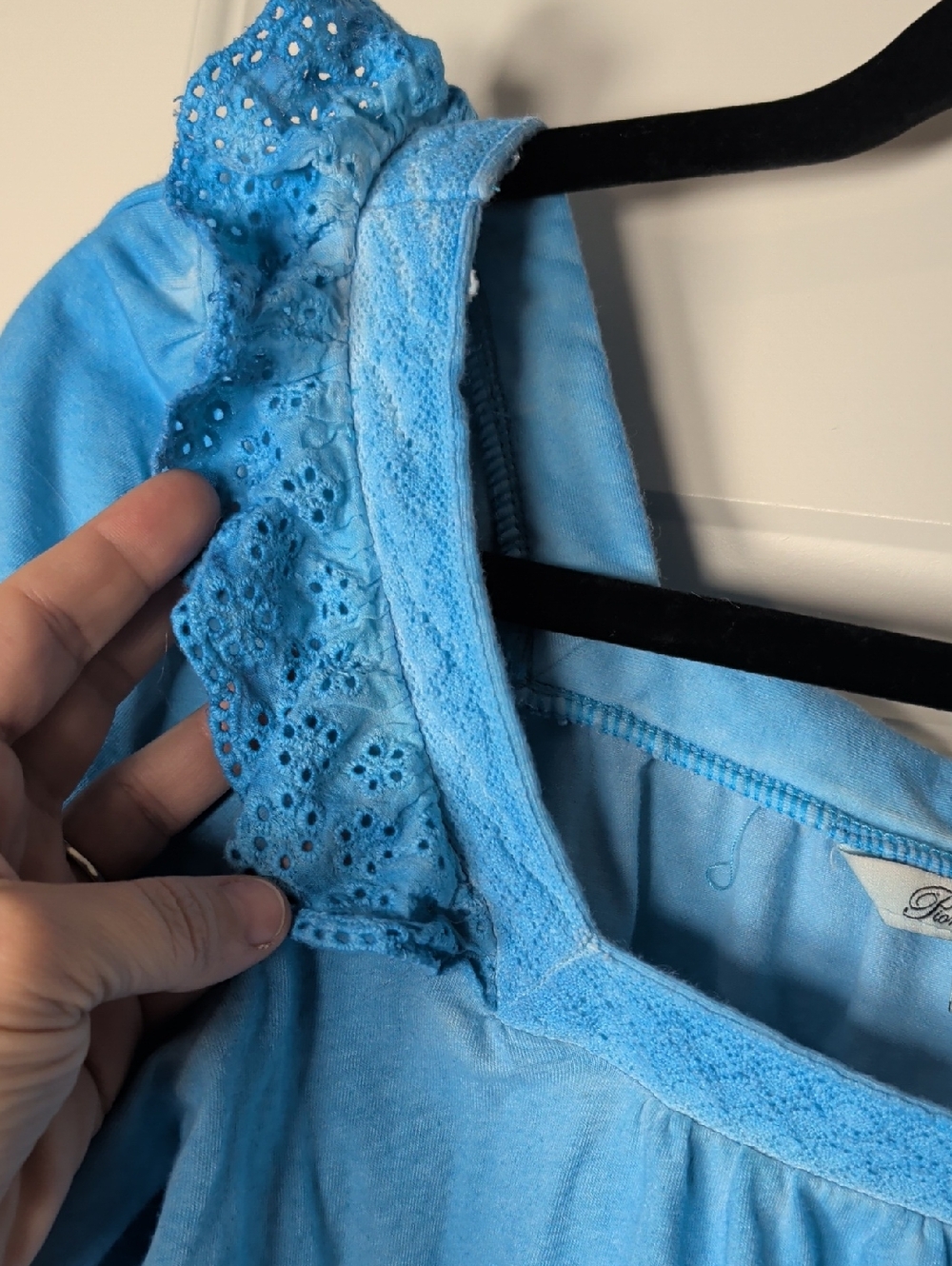 Pioneer Woman Sky Blue Square-Neck Puff Sleeve Top - Picture 6 of 9